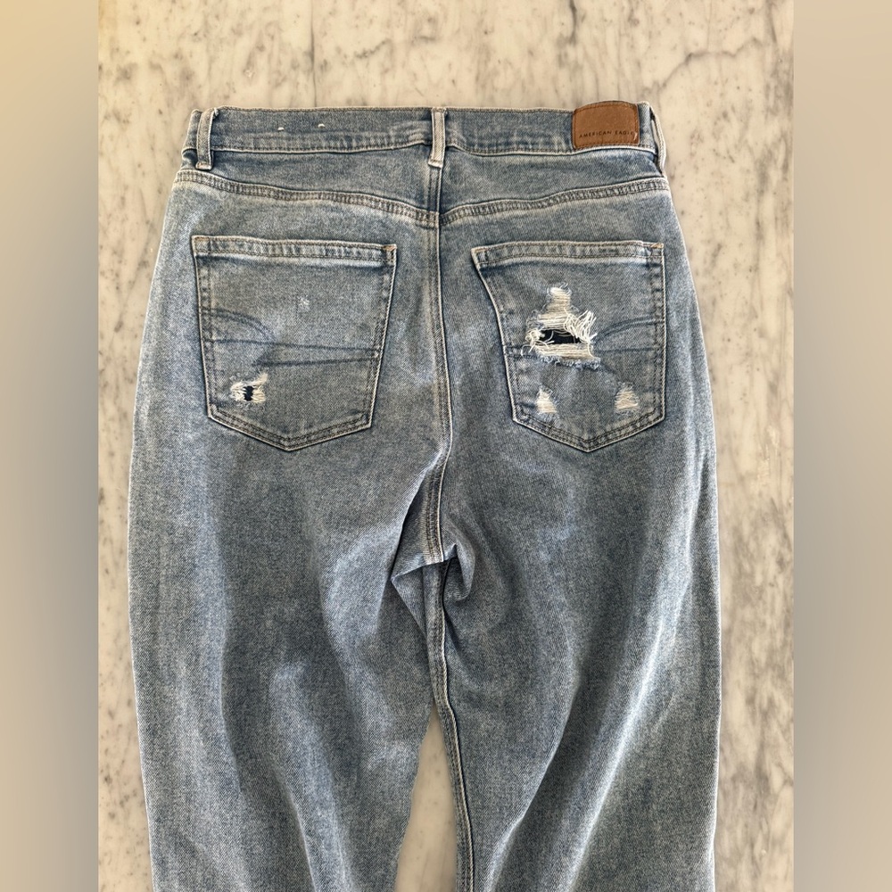 American Eagle Outfitters Blue Boyfriend Jeans Distressed 10 - Picture 5 of 6